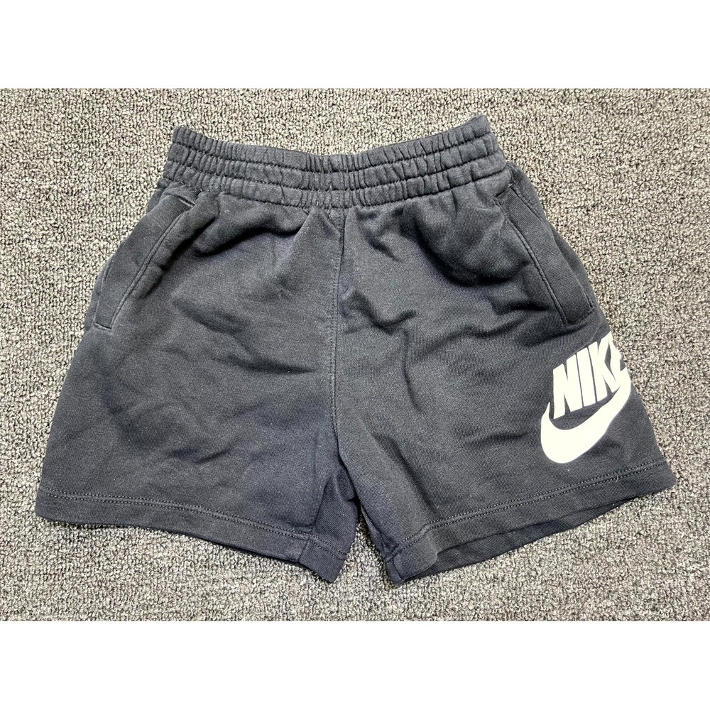 Nike Sweat Shorts Unisex Kids 3-4Y Gray Slash Pockets Elastic Waisted Pull On